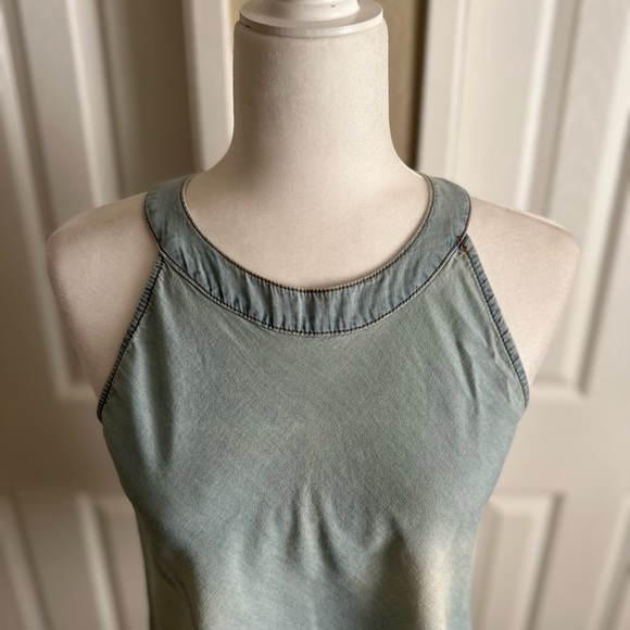 Vanilla Star Halter Cotton Denim Top Size Medium - Picture 4 of 8